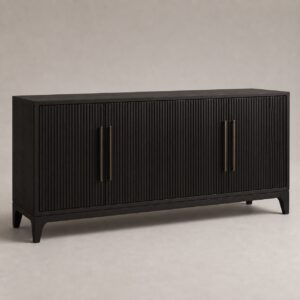 Noir Fluted Oak Storage Cabinet