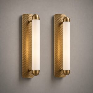 Ravello Hammered Brass Wall Sconce Pair