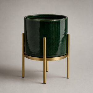 Asteria Indoor Planter on Brass Stand