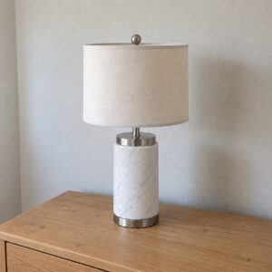 Liora Marble Table Lamp with Linen Shade