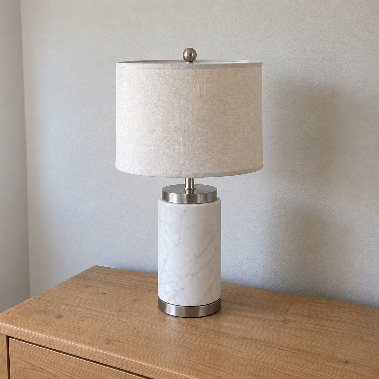 Liora Marble Table Lamp with Linen Shade
