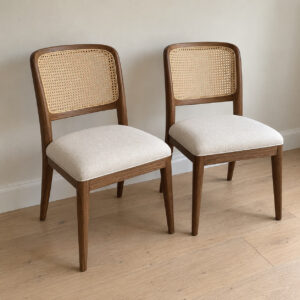 Eloise Cane-Back Dining Chairs — Pair
