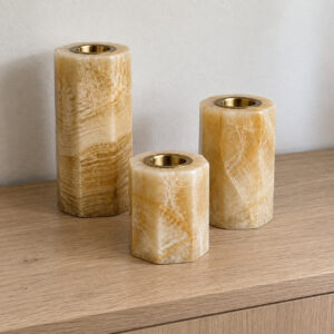 Mirage Onyx Candle Holders — Set of 3