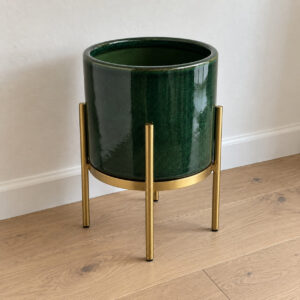 Asteria Ceramic Planter with Metal Stand